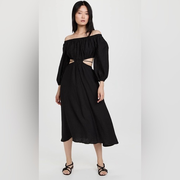 ASTR the Label Cassian Cutout Off The Shoulder Midi Dress Size Medium - Picture 2 of 13
